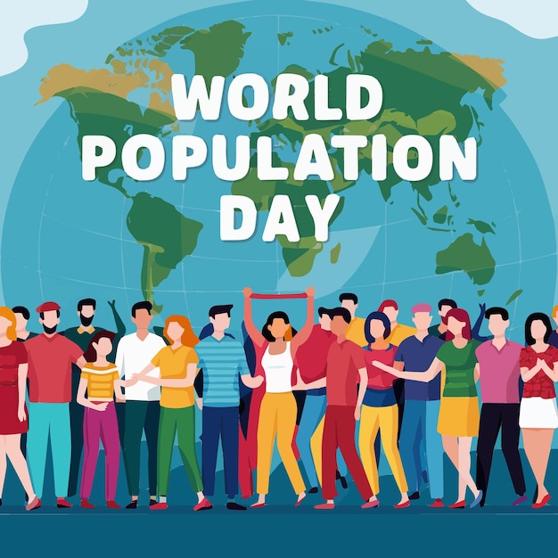 Vector día mundial de la población