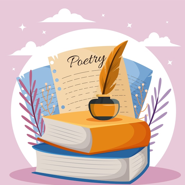 Vector día mundial de la poesía