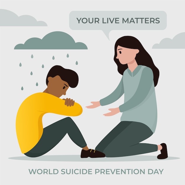 Vector día mundial de la prevención del suicidio