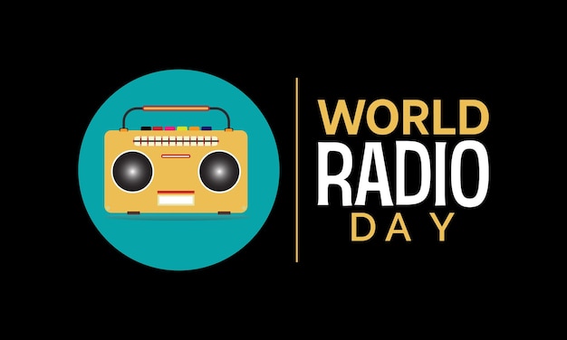 Día Mundial de la Radio celebrado cada año el 13 de febrero Afiche de volante vectorial y diseño de plantilla de medios sociales