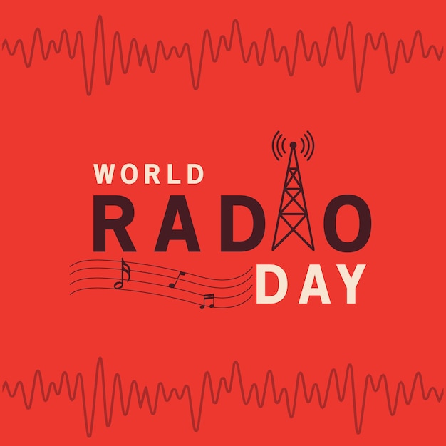 Vector día mundial de la radio, fondo del día de la radio.