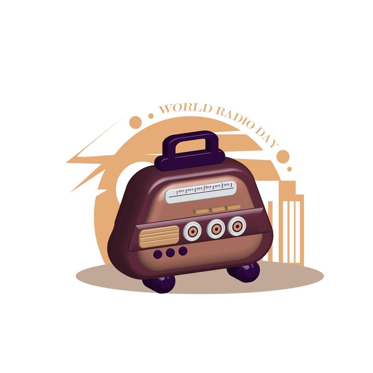 Vector día mundial de la radio ilustración vectorial completa