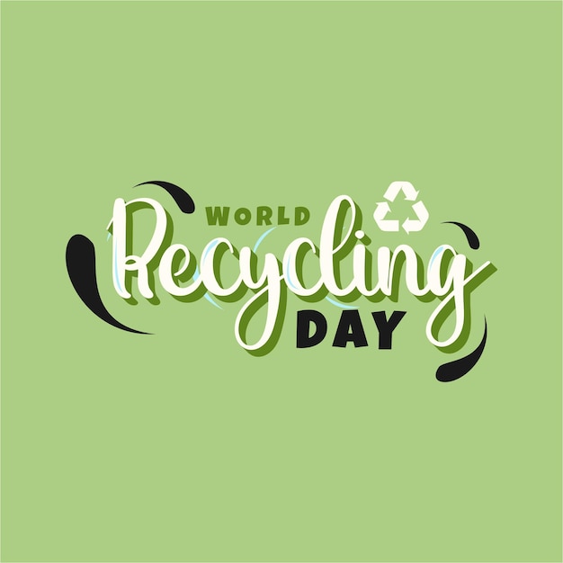 Día Mundial del Reciclaje Diseño vectorial de estilo retro