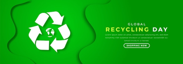 Día Mundial del Reciclaje Estilo de corte de papel Ilustración de diseño vectorial para el cartel de fondo