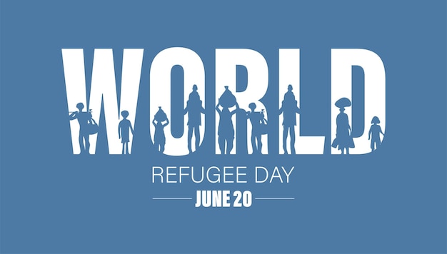 Día mundial del refugiado concepto de evento social 20 de juniovector antecedentes del concepto de inmigración internacional