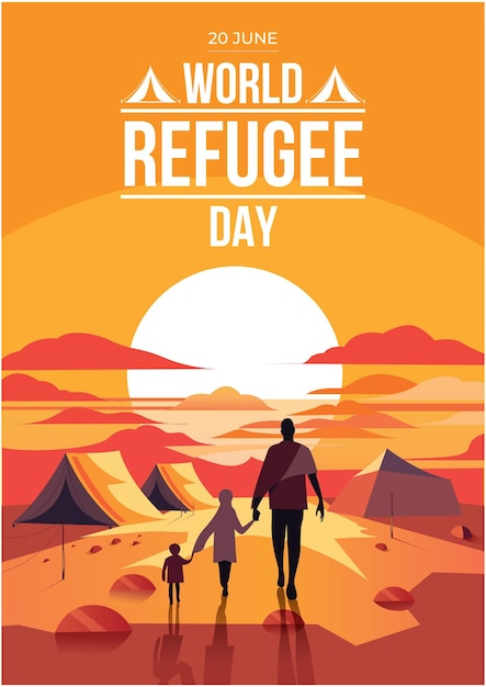 Vector día mundial de los refugiados