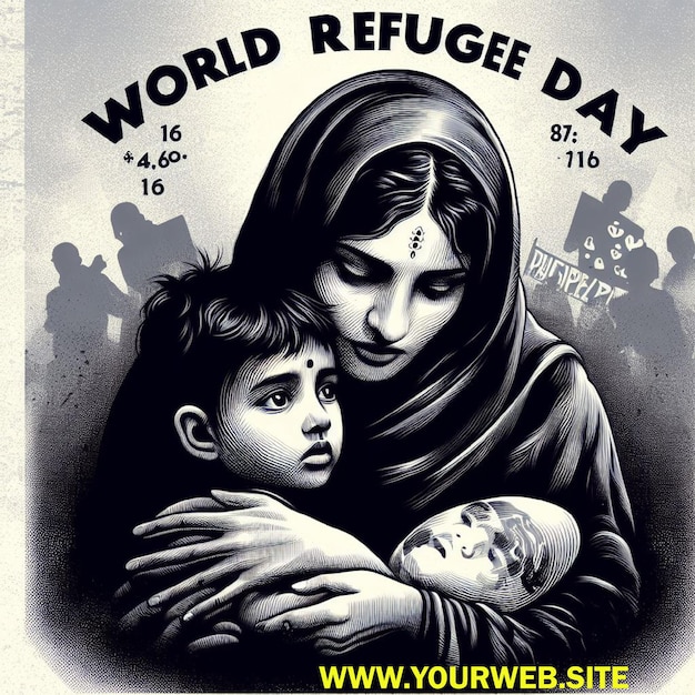 Vector día mundial de los refugiados