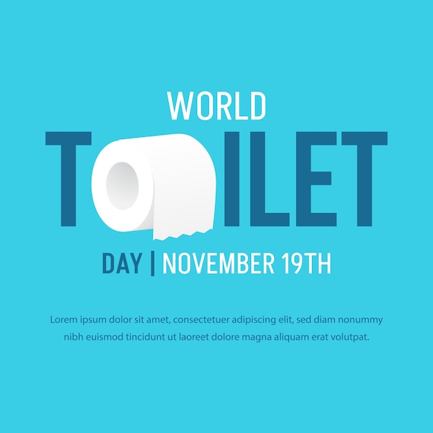 Día Mundial del Retrete 19 de octubre con ilustración de tejido en rollo sobre fondo aislado