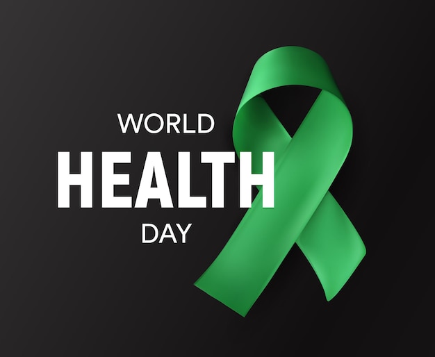 Día mundial de la salud. cinta verde.