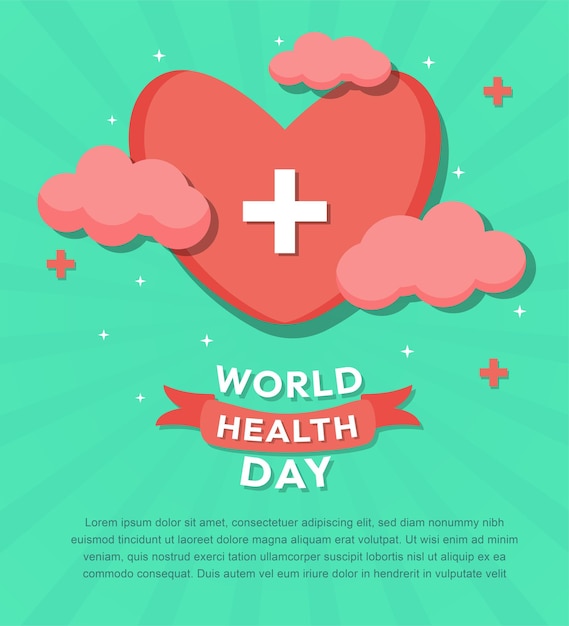 Vector día mundial de la salud corazón vector ilustración diseño