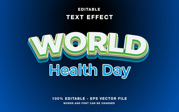 Día Mundial de la Salud Efecto de texto editable