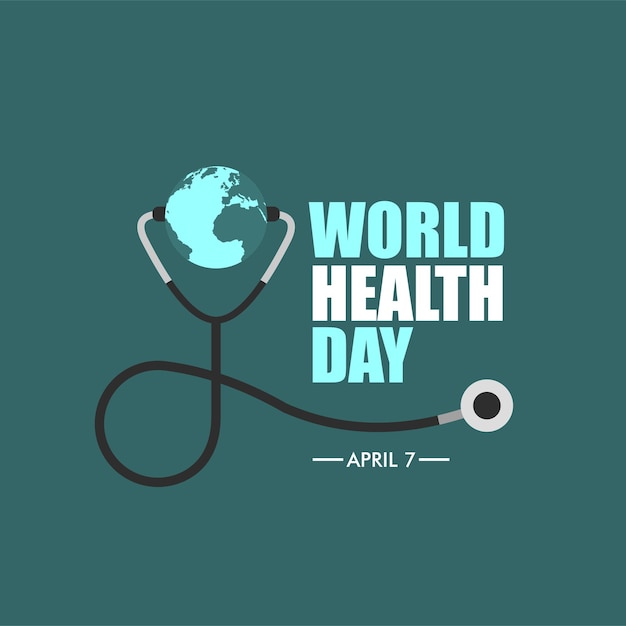 Vector el día mundial de la salud es un día mundial de concienciación sobre la salud que se celebra cada año el 7 de abril. diseño de ilustraciones vectoriales.