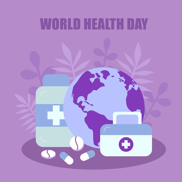 Día Mundial de la Salud Ilustración vectorial plana