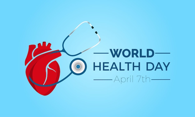 Día Mundial de la Salud observado cada año el 7 de abril Vector banner flyer póster y diseño de plantillas de medios sociales
