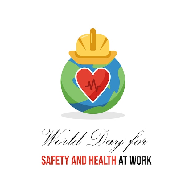 Vector día mundial de la seguridad y la salud en el trabajo.