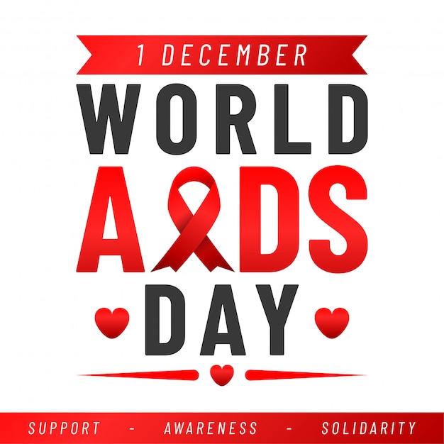Vector día mundial del sida. ayuda conciencia cinta roja.
