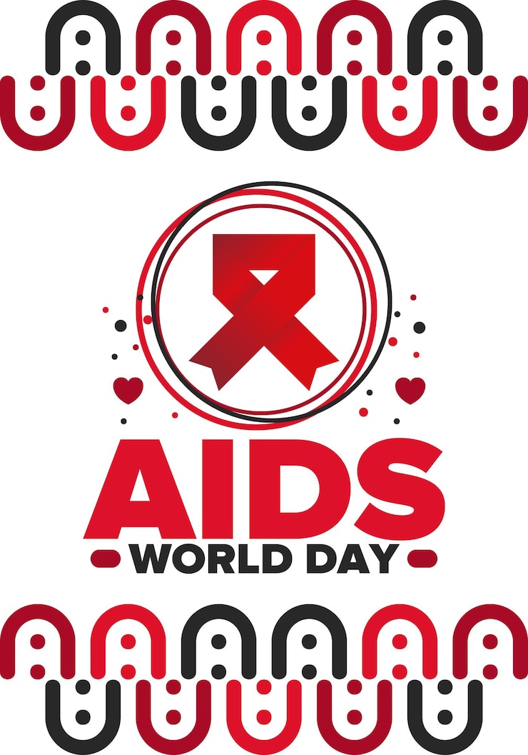 Vector día mundial de la sida símbolo de cinta roja conciencia y prevención del vih atención médica protección del arte