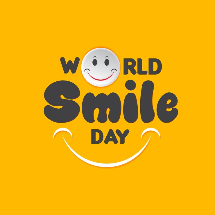 Día Mundial del Smiley con banner de fondo amarillo