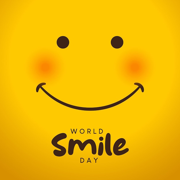 Día mundial de la sonrisa con fondo de emoticon feliz