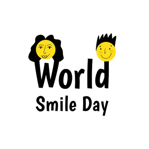 Día mundial de la sonrisa Ilustración vectorial en estilo plano