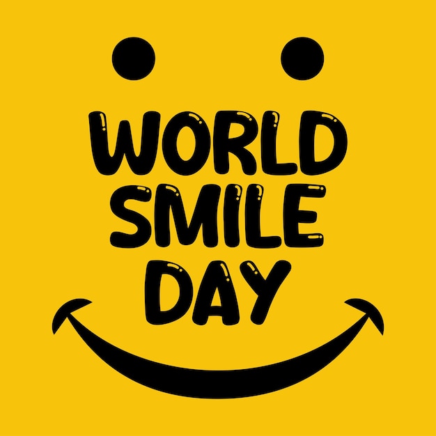 Día mundial de la sonrisa con vector de cara sonriente