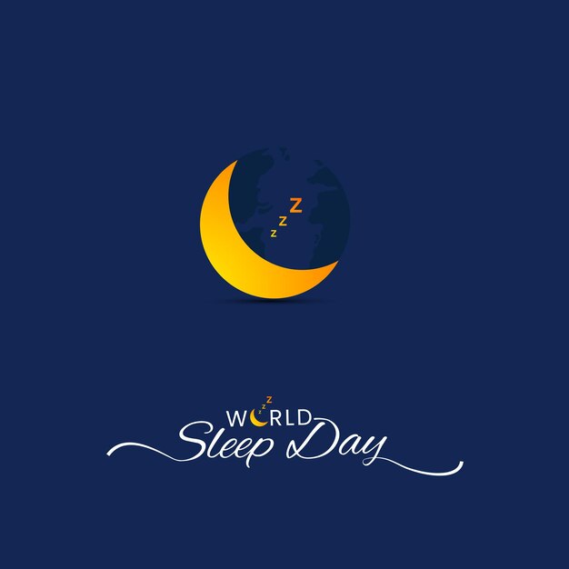 El día mundial del sueño está escrito en un fondo azul.