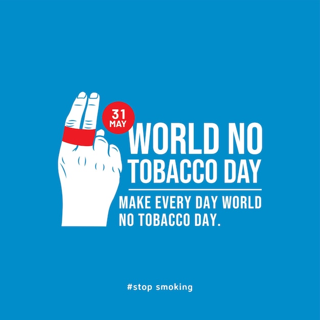 Día Mundial Sin Tabaco Concepto de ilustración vectorial adecuado para anuncios de pancartas cuadradas