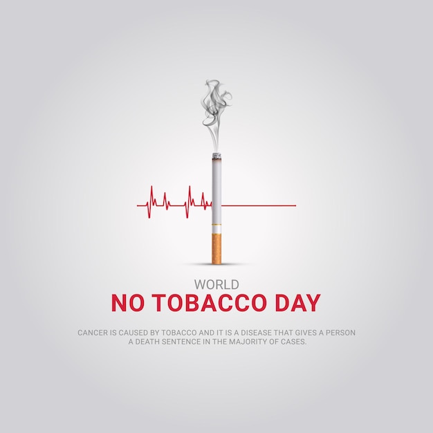 Día mundial sin tabaco línea de bits de corazón y conceptos creativos de cigarrillos