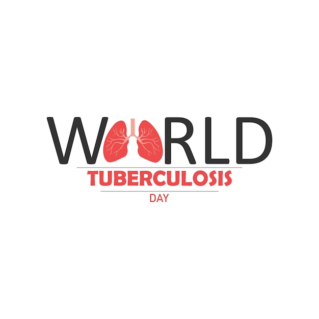 Día mundial de la tuberculosis con diseño de pulmones, ilustración vectorial.