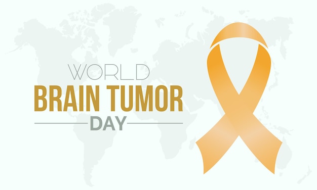 Día mundial del tumor cerebral 8 de junio concepto anual de concienciación sobre la salud para la tarjeta de afiches y el diseño de fondo