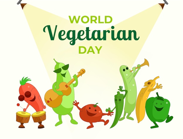 Vector día mundial del vegetariano