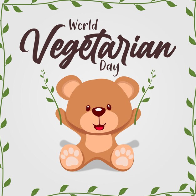Vector día mundial del vegetariano