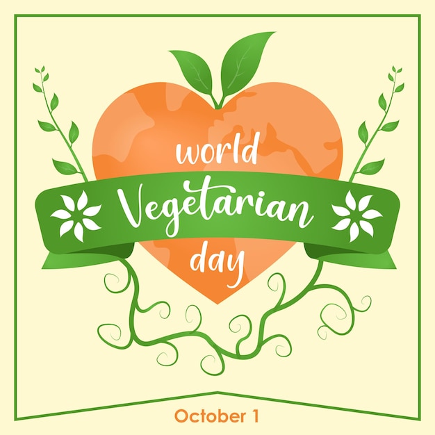 Vector día mundial del vegetariano