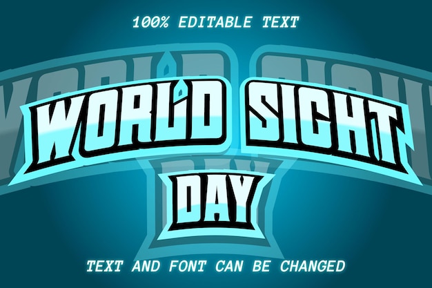 Día mundial de la vista Efecto de texto editable Estilo moderno