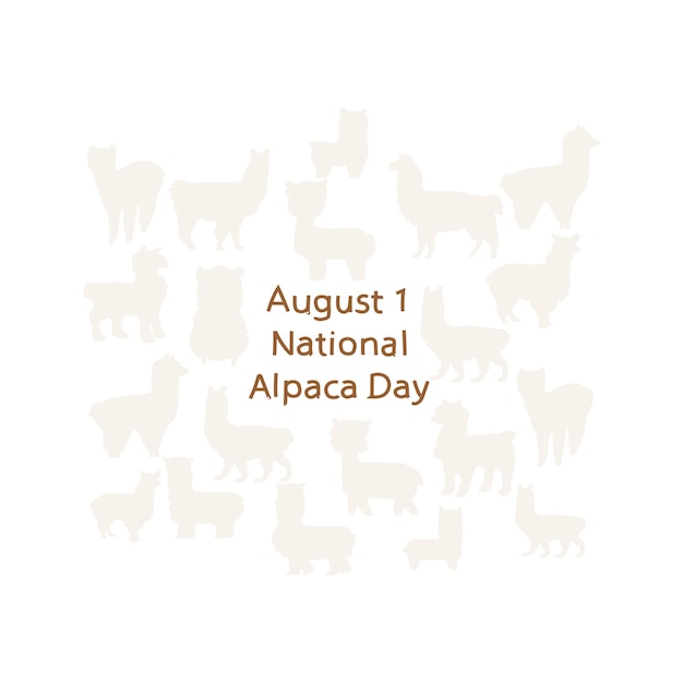 Día nacional de la alpaca 1 de agosto Vector