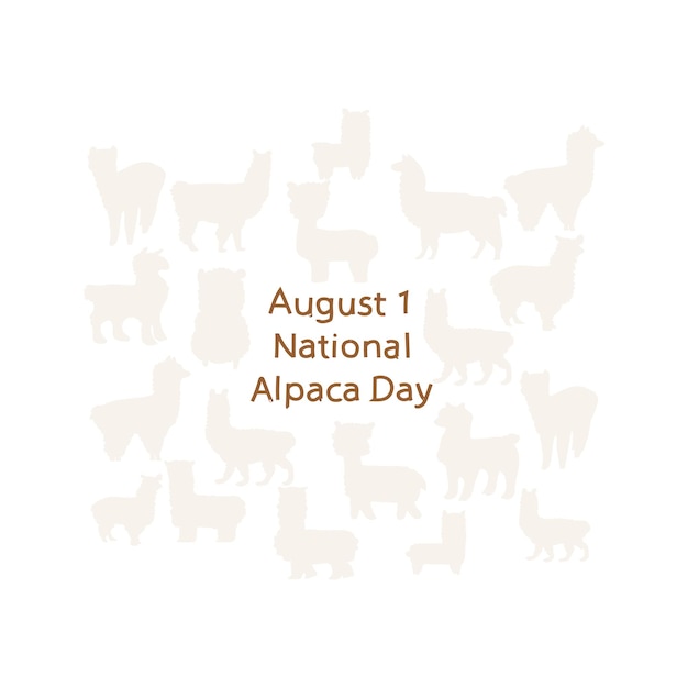 Día nacional de la alpaca 1 de agosto vector