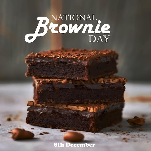 Vector el día nacional del brownie se celebra el 8 de diciembre de cada año.