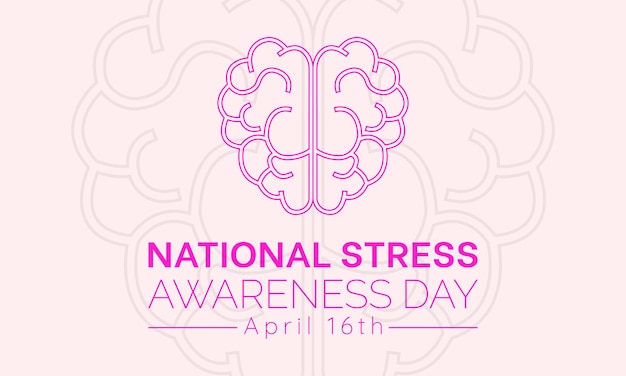 Día nacional de concienciación sobre el estrés observo cada año el 16 de abril y el 6 de noviembre vector banner flyer poster y diseño de plantillas de medios sociales