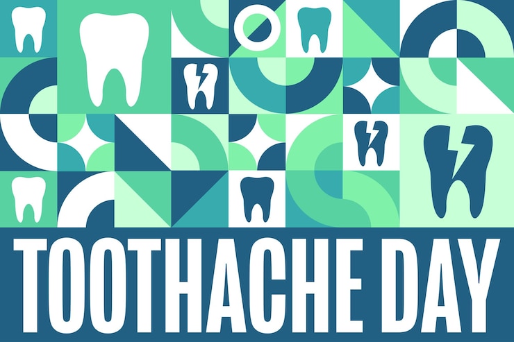 Vector día nacional del dolor de dientes 9 de febrero concepto de vacaciones plantilla para cartel de cartel de fondo con inscripción de texto ilustración vectorial eps10