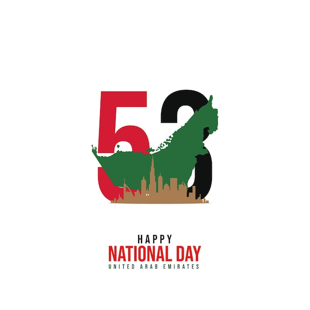 Día Nacional de los Emiratos Árabes Unidos Ciudad de Dubai en la mano concepto 3d Día Nacional de las Emiratas Árabes Unidas Concepto Creativo