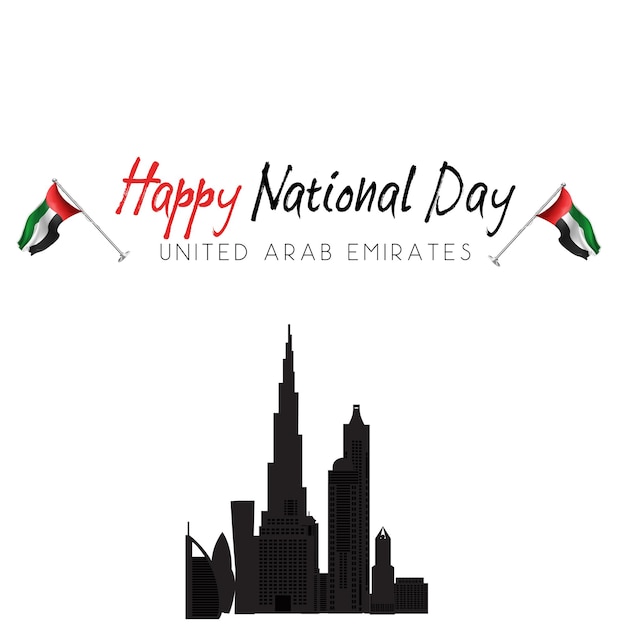 Vector día nacional de los emiratos árabes unidos, se puede utilizar para tarjetas de felicitación, afiches o pancartas