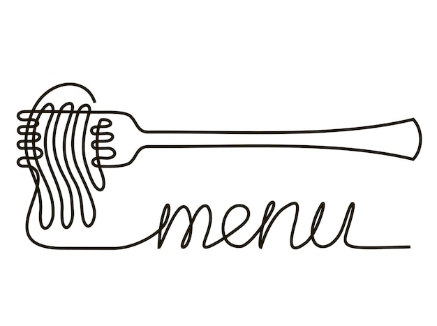 Día Nacional del Espagueti Día Mundial de la Pasta Horco y fideos Arte de la línea dibujado a mano