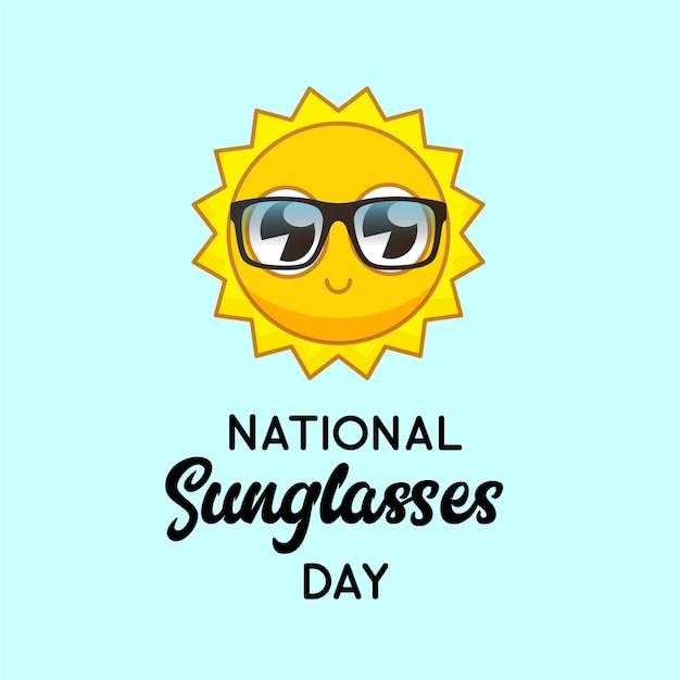 Día nacional de las gafas de sol Diseño vectorial Ilustración de gafas de sol