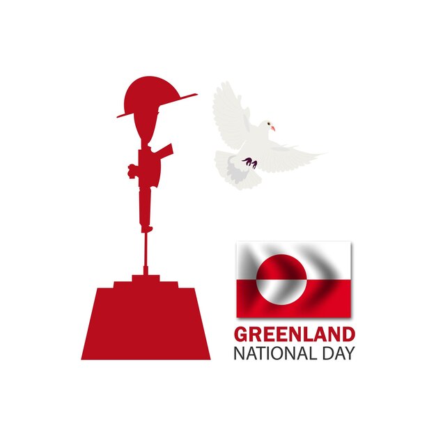 Día nacional de Groenlandia, ilustración vectorial.