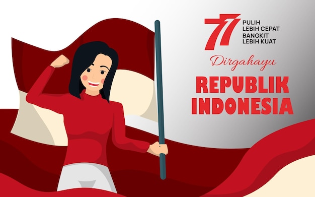 Día nacional de Indonesia con espíritu juvenil en concepto de ilustración