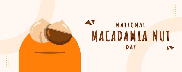 Vector día nacional de la nuez de macadamia el 04 de septiembre diseño de plantilla de banner horizontal de fondo de banner