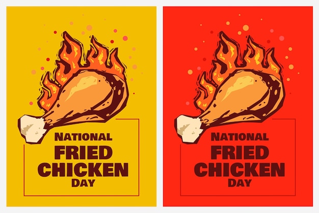 Vector dia nacional del pollo frito