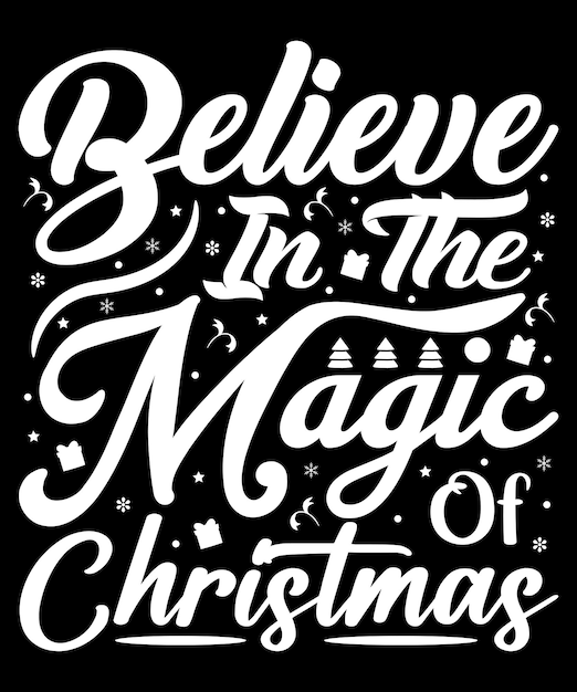El día de Navidad Tipografía Diseño de camisetas vectoriales personalizadas.