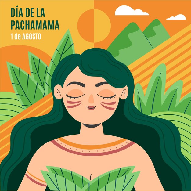 Dia de la pachamama ilustración