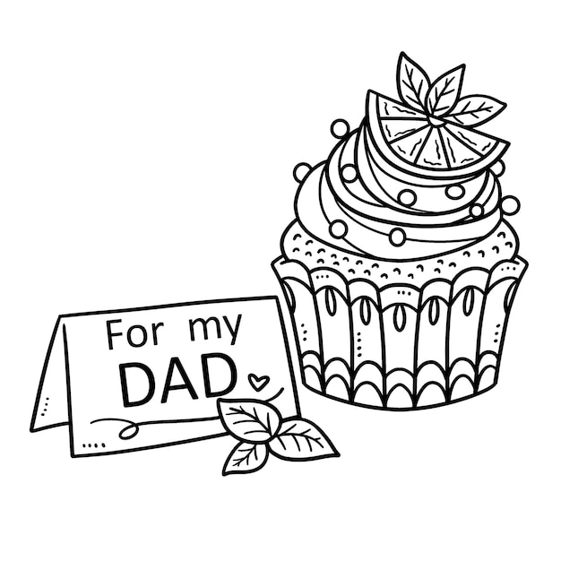 Día del padre para mi papá Página para colorear aislada